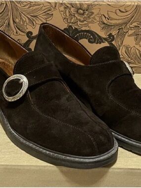 VTG Brighton Women’s Chestnut KISS Suede Sport Loafers Shoes SZ 7